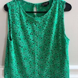 Topshop Vibrant Green Lace Blouse